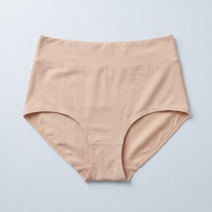 Slip lavabile per perdite urinarie a vita alta beige, vista frontale
